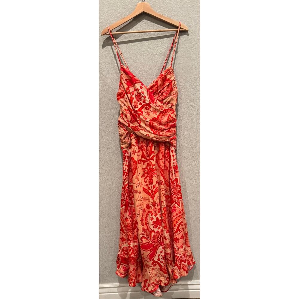 Farm Rio Red Jaipur Crossover Maxi Dress Size Small - Picture 13 of 15